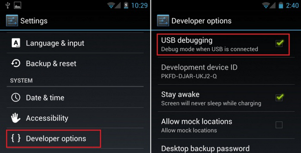 Android Phone USB connection