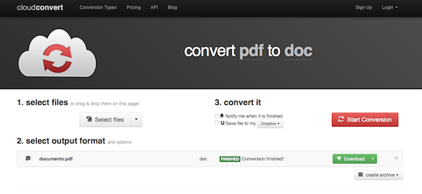 Convert PDF in Word